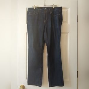 Ann Taylor Loft Womens Modern Straight Dark Wash Denim Jeans 8P